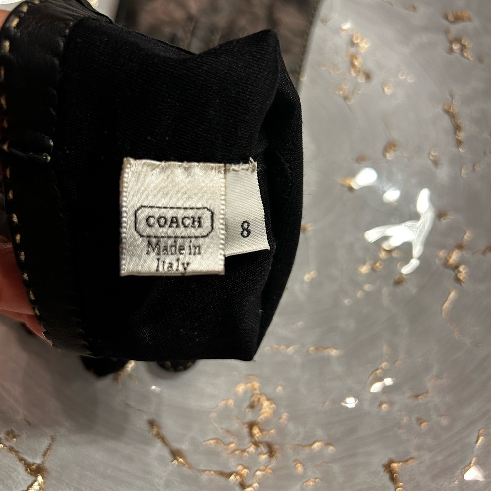 Coach Black Leather Gloves. - Picture 5 of 6